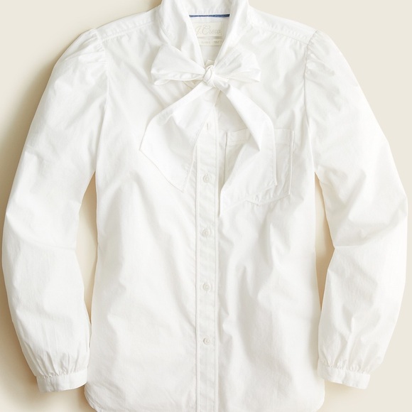 J. Crew Tops - J.Crew White Bow Blouse